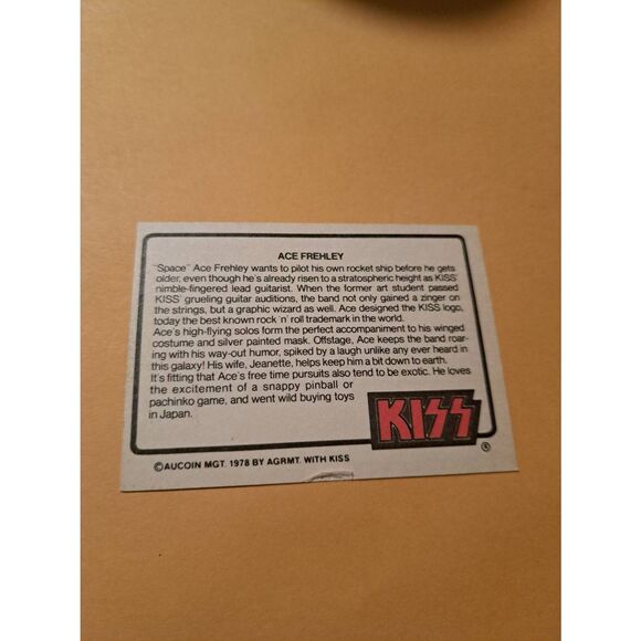 Vintage 1978 Aucoin Management AGRMT KISS Trading Card No 64 Collectible Rock - Picture 2 of 2